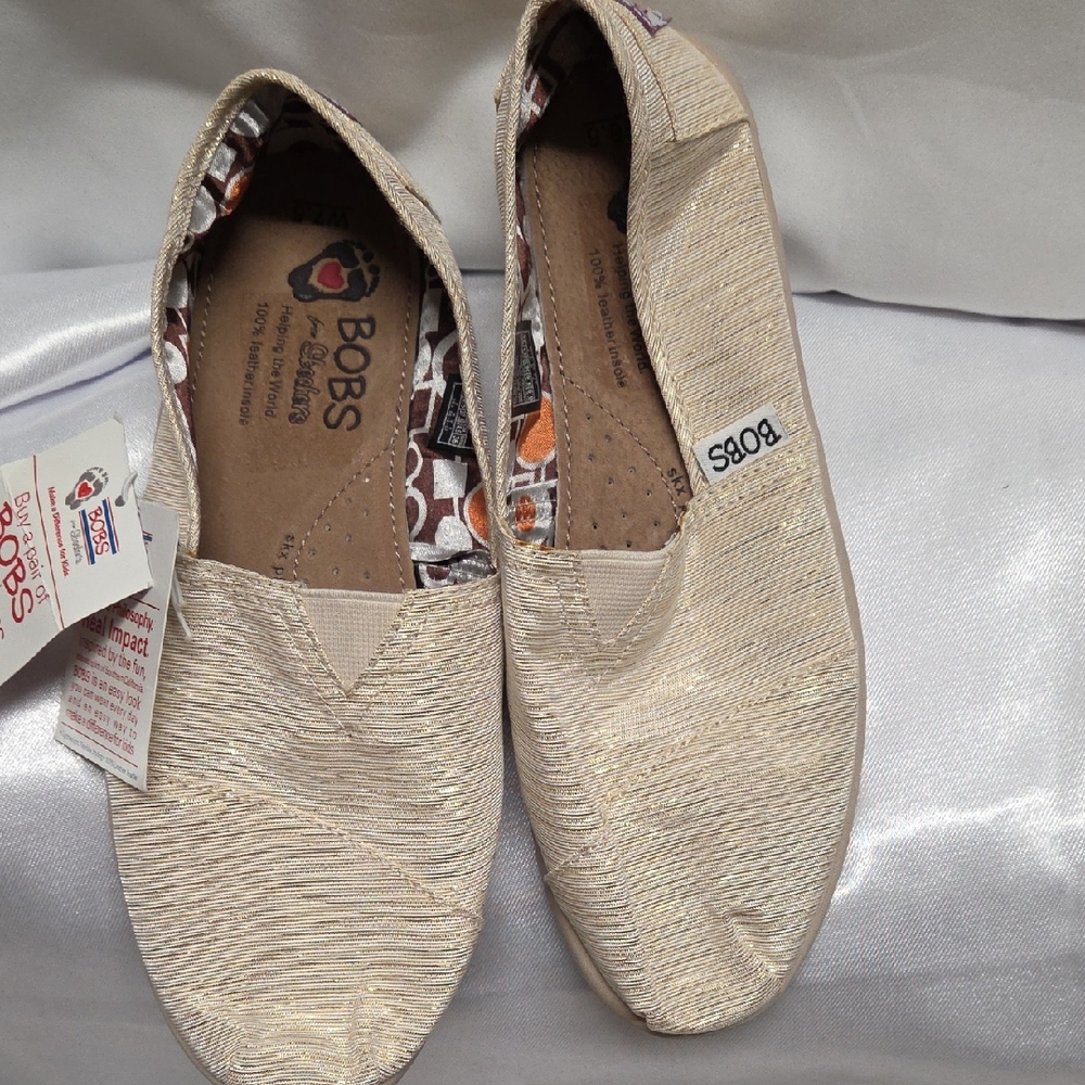 BOBS from Skechers Women's Cream Slip-On Flats